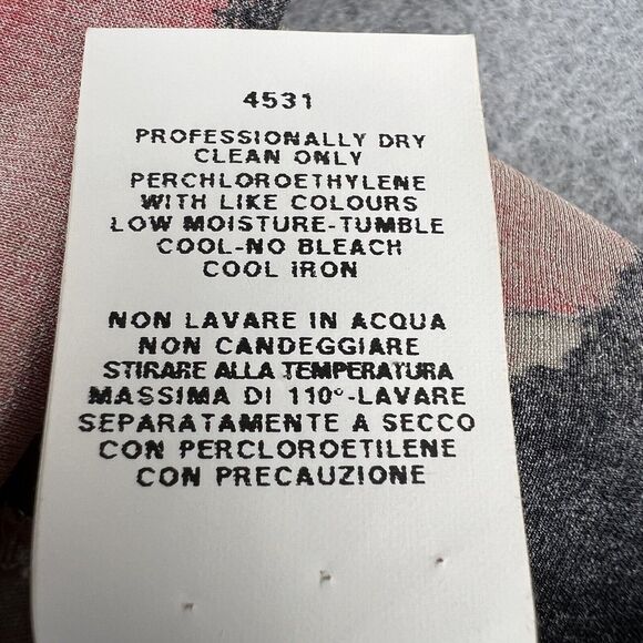 Moschino Cheap And Chic Silk Abstract Floral Red Key Hole Cap Sleeve Blouse‎ 8 - Picture 16 of 16